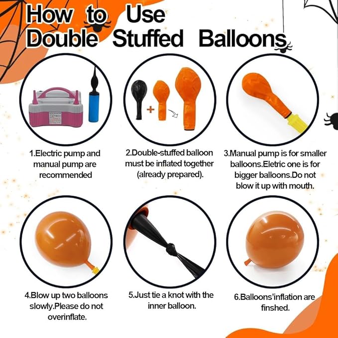 Halloween Balloon Arch Double Stuffed Black Purple Orange Balloons Burgundy Red Dark Mauve Plum Balloon Garland for Birthday Festival Baby Shower Indoor Outdoor Halloween Party Decorations