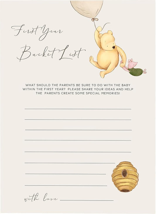 Winnie Baby Shower Games, First Year Bucket List, Baby Shower Game Cards, Set of 30, Winnie The Pooh Party Favors, Baby Shower Party Games Supplies & Activities, Baby Shower Decorations