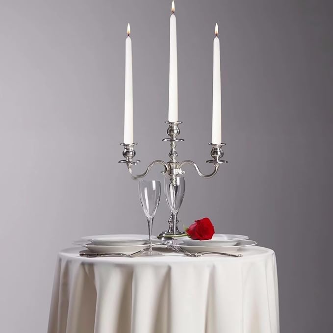 12 Pack White Taper Candles - Taper Candles 10 Inch Dripless, Smokeless & Unscented - 8 Hours Long Burning - Tall Candlesticks - Ideal for Weddings, Dinner Parties, Home Decor, Birthday Party