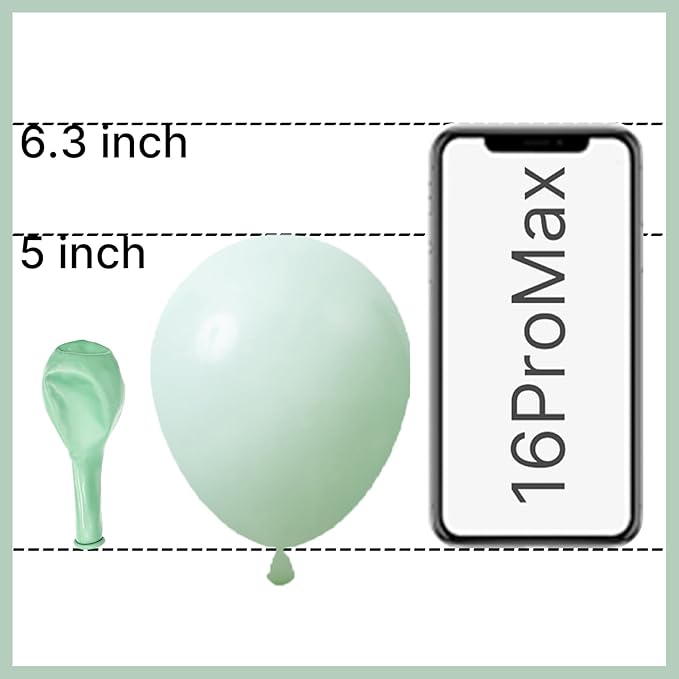 PartyWoo Pastel Green Balloons 50 pcs 5 Inch Small Mini Light Mint Green Latex Balloons for Birthday Baby Shower Gender Reveal Wedding Anniversary Graduation Party Decorations Green-Q06