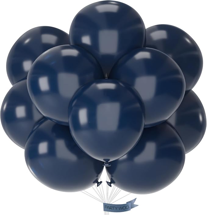 PartyWoo Navy Blue Balloons 20pcs 18 Inch Matte Helium Dark Blue Latex Balloons for Graduation Wedding Anniversary Sports Theme Boy Baby Shower Men Birthday Bachelorette Party Decorations Blue-Y72