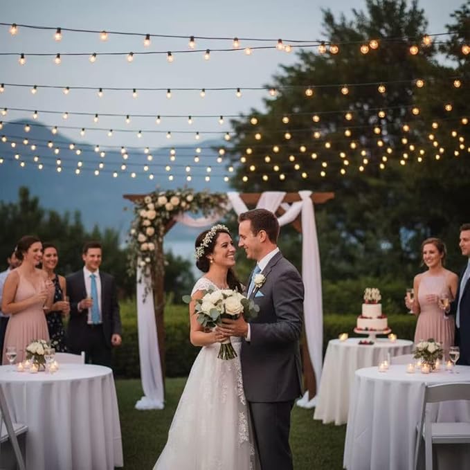 Christmas Lights 100 Counts, Indoor Outdoor,Green Wire Connectable of Lighting String Warm White,Decorations for Holiday, Party,Festival,Christmas String Lights (Green-Warm White)