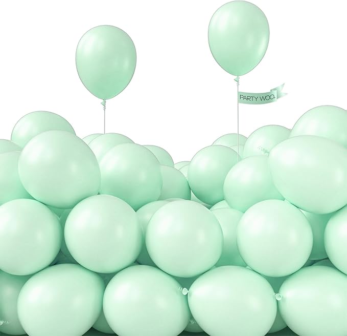 PartyWoo Pastel Green Balloons 50 pcs 5 Inch Small Mini Light Mint Green Latex Balloons for Birthday Baby Shower Gender Reveal Wedding Anniversary Graduation Party Decorations Green-Q06