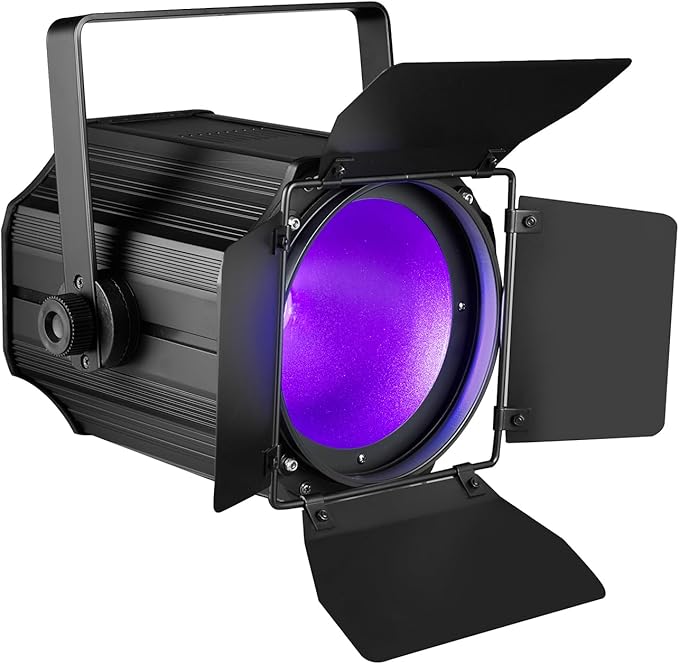 200W LED Stage Light, COB Par Lights with Barn Doors, DMX Blinder Stage Lighting Sound Activated for Wedding Live Show Christmas Party (6 Colors 1PC)