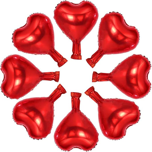 BEISHIDA 50 Pcs 10 Inch Heart Foil Balloons, Red, Heart-Shaped Foil Balloons for Birthday, Wedding, Engagement, Valentine's Day, Bridal Shower, Baby Shower, Unisex-All Ages