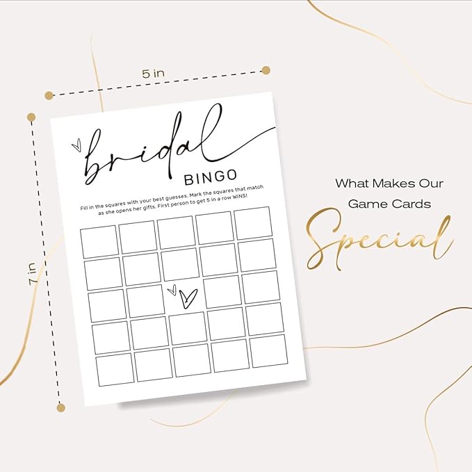 Bridal Shower Bingo, What Will The Bride to Be Receive, 25Pcs Bridal Bingo Game Cards, Engagement Party Games for Guests, Minimalist White Wedding Party Supplies - A18
