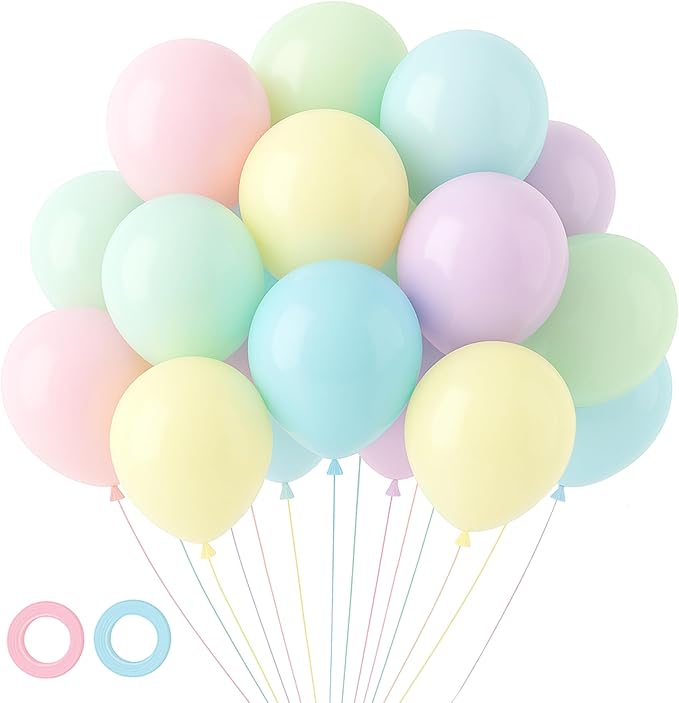 105pcs Pastel Balloons 12inch Party Latex Balloons for Birthday Easter Baby Shower Graduation Wedding Gender Reveal Anniversary Party Decorations