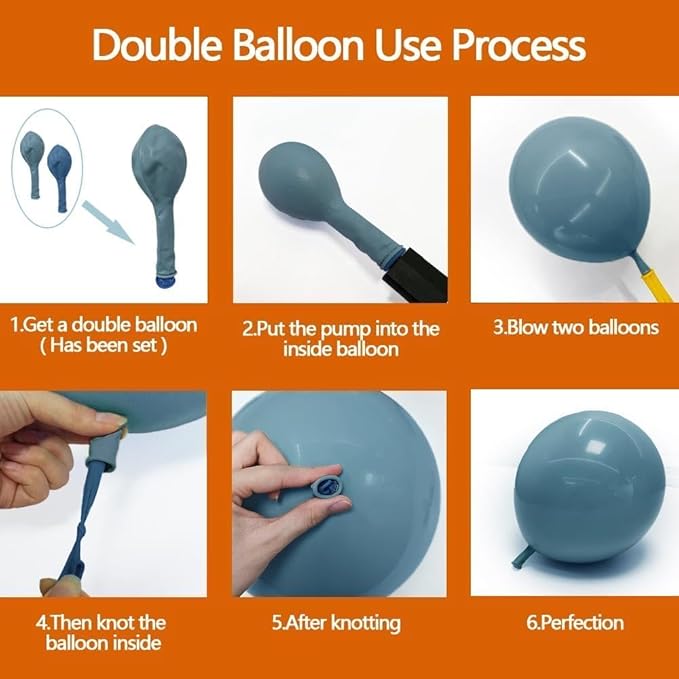 Orange Blue Balloon Arch Kit Double Stuffed Dusty Pastel Blue Burnt Orange Peach Beige Boho Thanksgiving Balloon Garland for Neutral Fall Baby Shower Birthday Bridal Wedding Party Decoration