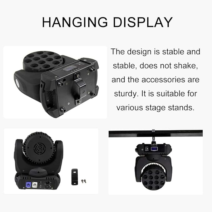 SHEHDS Moving Head Light Wash LED 12x12W RGBW 4in1 DJ Lights Lighting Professional 9/16 Channels DMX512 Sound Activated Strobe Effect Stage Lights for Christmas Events Night Clubs Disco KTV Bar