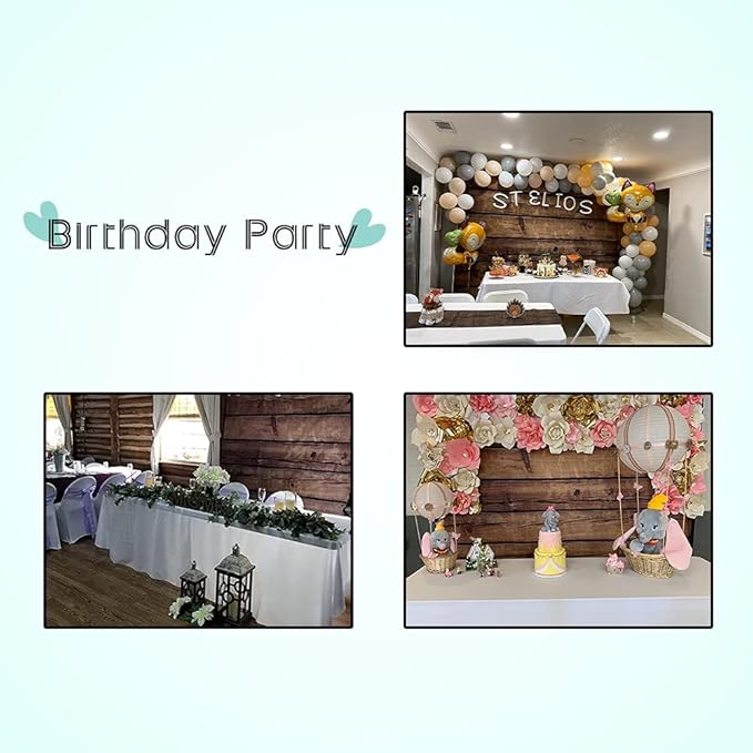 12x8ft Rustic Wood Backdrops for Photography Vintage Brown Worn Wooden Board Photography Background Baby Shower Birthday Wedding Backdrop Portrait Wallpaper Vinyl Photo Studio Props Large Size