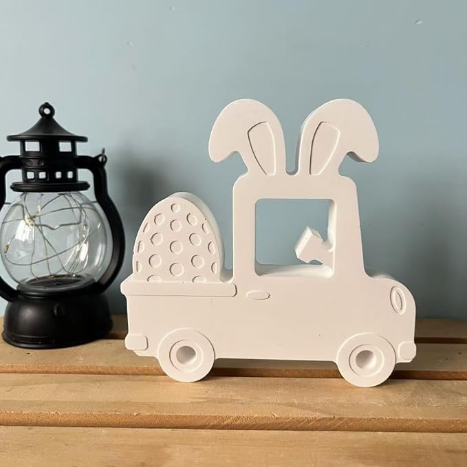 Silicone Molds for Easter Bunny Ear Car, Reusable DIY Mold for Plaster of Paris and Resin, for Car Dashboard Ornament, Tabletop Decor & Holiday Gift Idea