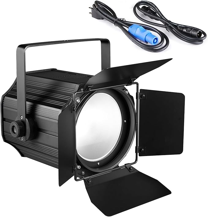 200W LED Stage Light, COB Par Lights with Barn Doors, DMX Blinder Stage Lighting Sound Activated for Wedding Live Show Christmas Party (6 Colors 2PC)