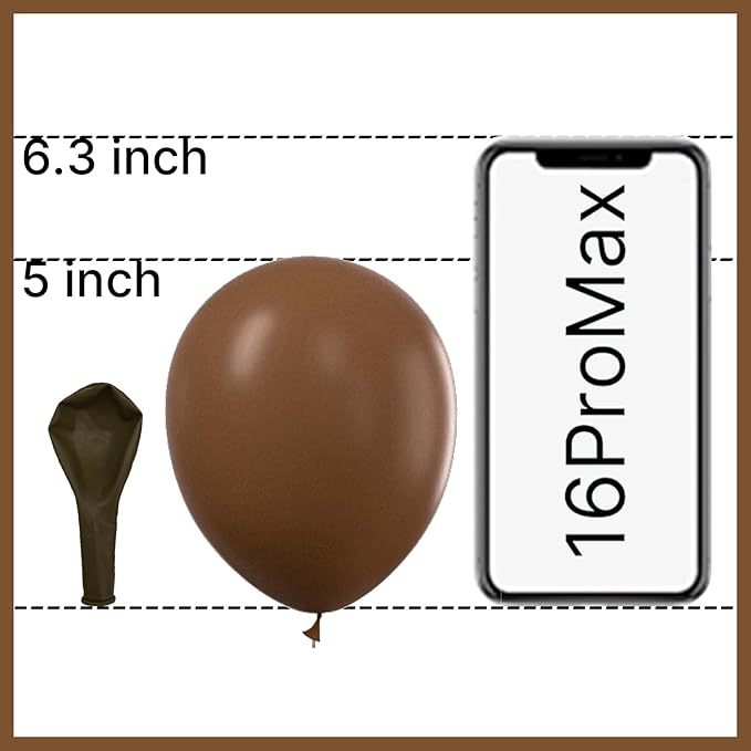 PartyWoo Brown Balloons 100pcs 5 Inch Small Mini Boho Neutral Coffee Tan Fall Latex Balloons for Wedding Baby Shower Gender Reveal Graduation Safari Woodland Birthday Fall Party Decorations Brown-F09