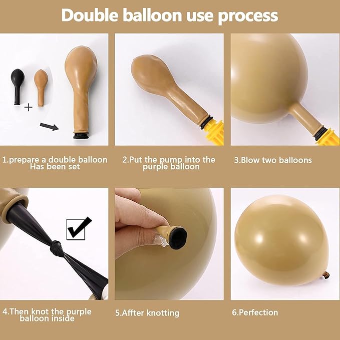 Neutral Balloon Boho Nude Double Stuffed Beige Cream Tan Balloons Garland Blush Ivory White Sand Latex Arch Kit for Baby Shower Gender Reveal Bridal Shower Birthday Wedding Party Decorations