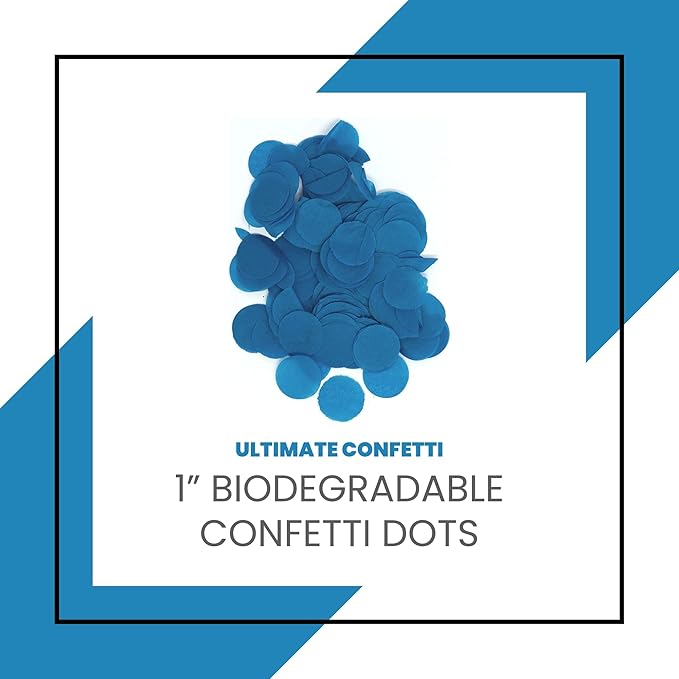 Biodegradable Tissue Paper Confetti Dots, Blue Color (1 Pound Bag of Confetti)