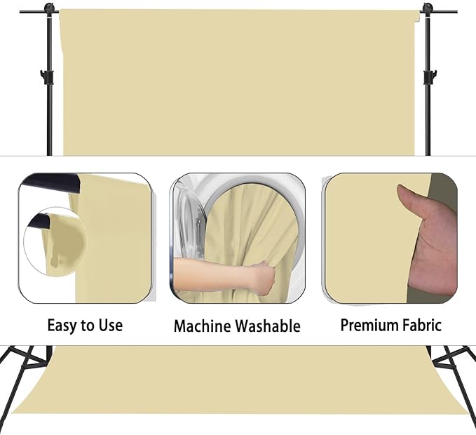 Tan Photography Backdrop for Photoshoot, Photo Backdrop Curtain, Perfect Tan Backdrops for Party Portrait Photoshoots Video Studio 6FTx9FT