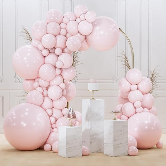 PartyWoo Pale Pink Balloons 100pcs Different Sizes of 36 18 12 10 5 Inch Light Pastel Baby Pink Balloon Arch Kit for Birthday Engagement Bachelorette Baby Shower Easter Party Decorations Pink-Q01