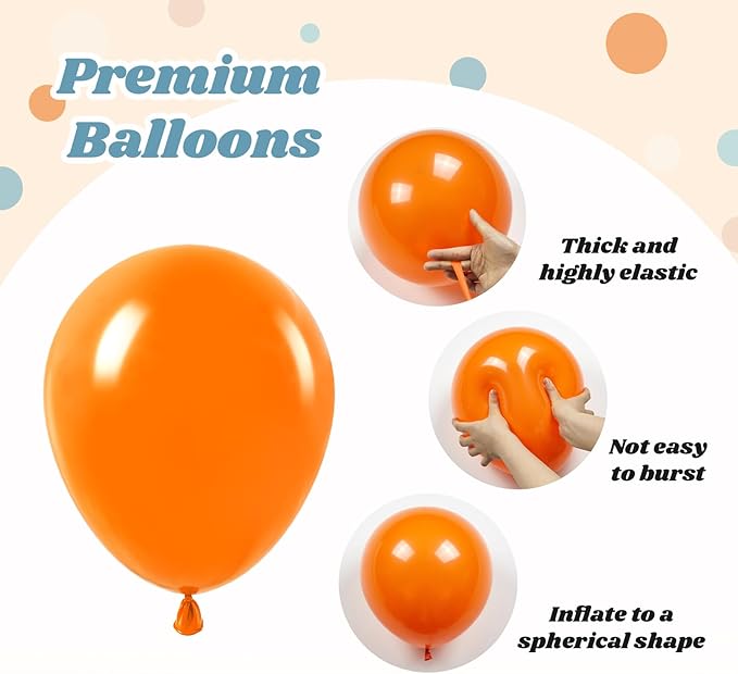 60pcs 12inch Blue and Orange Balloons, Dusty Blue Orange Sand White Nude Balloons with Ribbon for Baby Shower Birthday Party Decorations