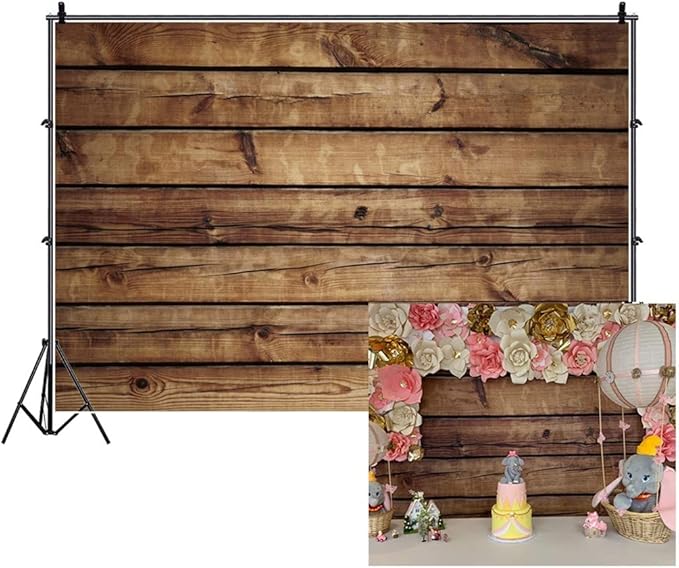 10x8ft Wood Backdrops for Photography Grunge Vintage Worn Wooden Boards Background Seamless Backdrop Brown Photo Wall Wrinkle Free Photography Photo Studio