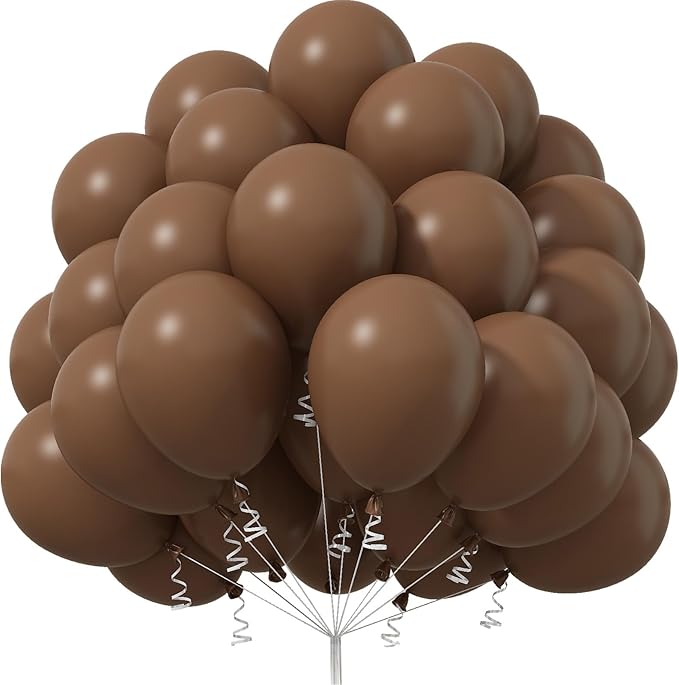 Brown Balloons 12 Inch, 50 Pcs Light Brown Balloon Coffee Chocolate Brown Latex Balloons Matte Tan Caramel Mocha Helium Balloons for Birthday Wedding Boho Bear Baby Shower Party Decorations