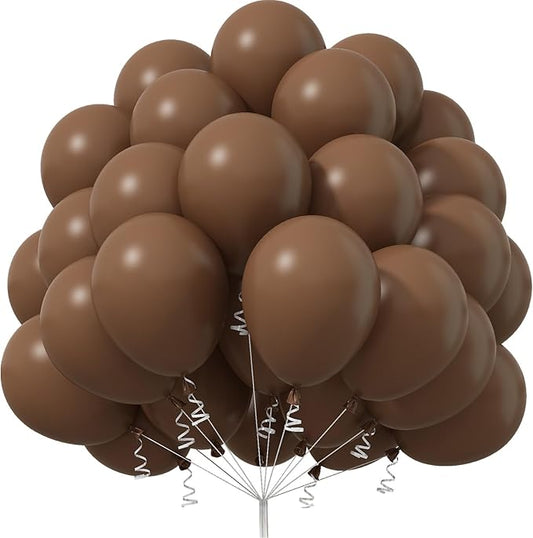 Brown Balloons 12 Inch, 50 Pcs Light Brown Balloon Coffee Chocolate Brown Latex Balloons Matte Tan Caramel Mocha Helium Balloons for Birthday Wedding Boho Bear Baby Shower Party Decorations