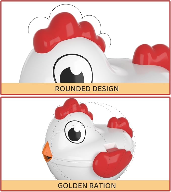 TEMI Toddler Chicken Easter Eggs - Color Matched Game Shape Sorter with 6 Toy Eggs for Kids 3-5, Fine Motor Skills Sensory Toys, Educational Gifts for 3-6 Girls Boys Baby