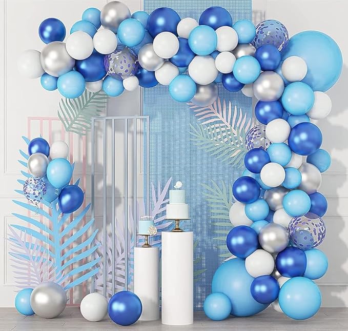 Blue Balloons 50 pcs 12 Inch Pastel Blue Latex Balloons for Wedding Bridal Engagement Baby Shower Gender Reveal Easter Anniversary Birthday Christmas Party Decorations