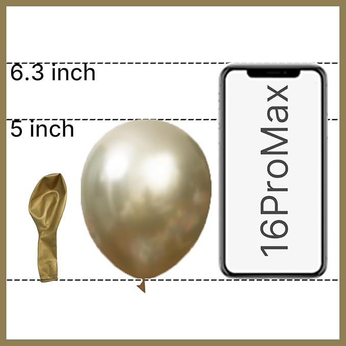 PartyWoo Metallic Gold Balloons 50pcs 5 Inch Chrome Gold Latex Balloons for Birthday Graduation Baby Shower Anniversary Wedding Bachelorette Christmas New Year Tea Party Decorations Gold-G128