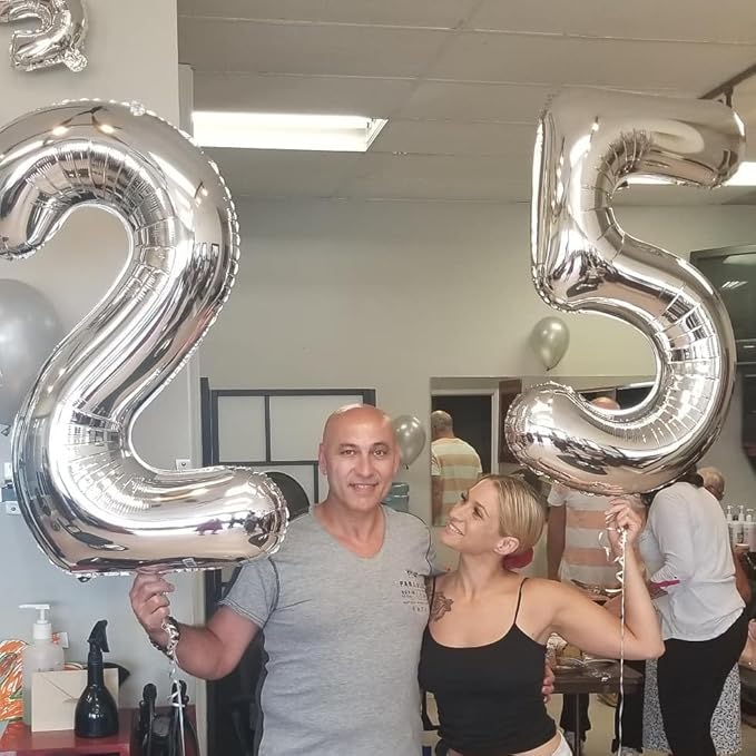 10 Balloon Number, Silver Number 10th Birthday Balloons 40 Inch, 10 Years Old Silver Birthday Decorations for Boys Girls, 10th Anniversary Decorations