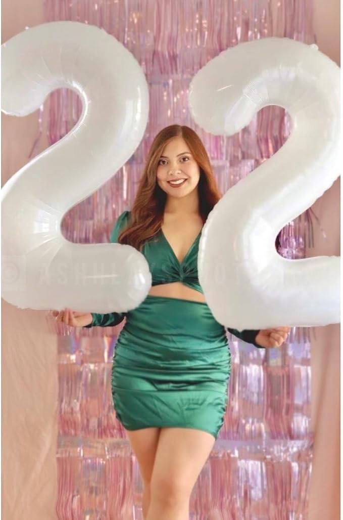 White Number 6 Balloon 40 Inch, 6th Birthday Party Decorations for Children, Giant 6 Foil Balloon for Party Supplies