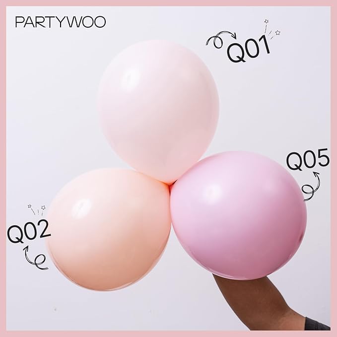 PartyWoo Pale Pink Balloons 100pcs Different Sizes of 18 12 10 5 Inch Light Pastel Baby Pink Balloon Arch Kit for Engagement Bachelorette Baby Shower Easter Birthday Party Decorations Pink-Q01