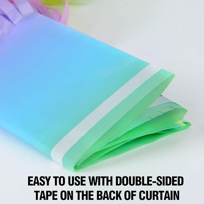 Melsan 2 Pack 3.2 ft x 8.2 ft Pastel Tinsel Foil Fringe Curtains Backdrop, Metallic Rainbow Foil Curtains for Easter Party Decorations Party Photo Booth Props Decoration (Rainbow)