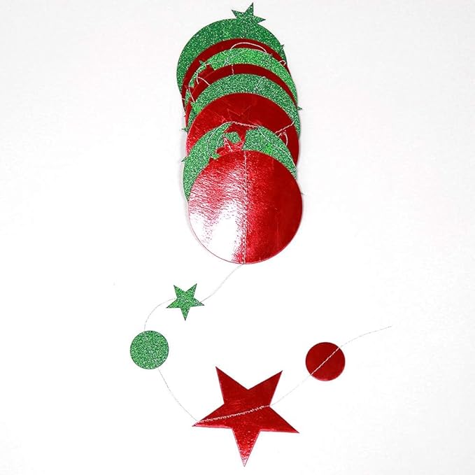 Decor365 Glitter Christmas Party Decorations Hanging Christmas Decoration Ugly Sweater Red Green Garlands Xmas Tree Star Streamer Photobooth Backdrop Office Classroom Birthday Party Decor