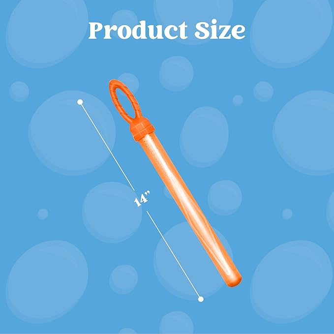 JOYIN 24 Pack 14’’ Big Bubble Wands Bulk Leaf Blower Bubble (2 Dozen) for Summer Toy, Outdoor/Indoor Activity Use, Easter, Party Favors Supplies for Kids