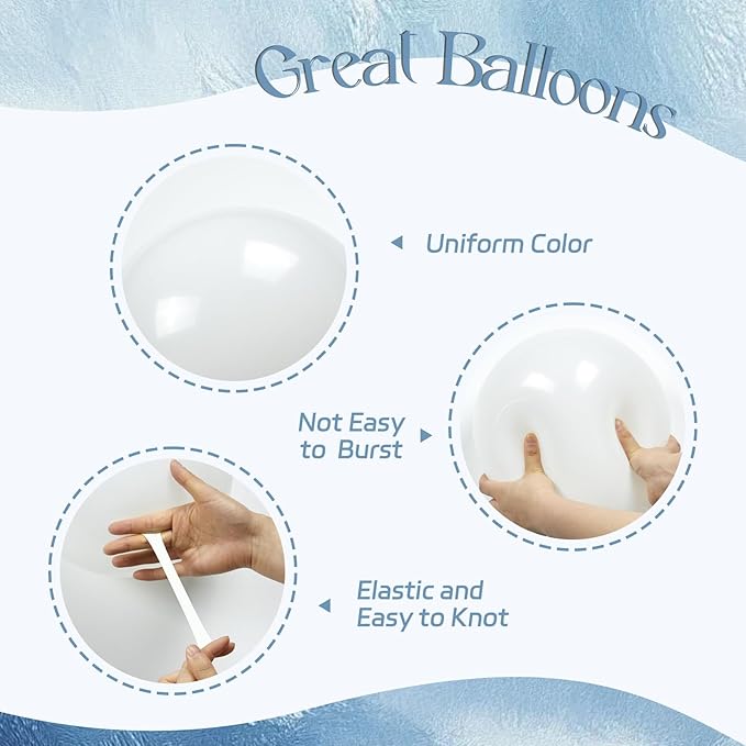 60pcs Dusty Blue Balloons 12inch, Blue and White Balloons with Clear Balloon for Gender Reveal Bridal Baby Shower Birthday Party Decorations