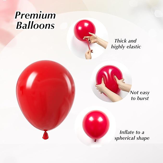 Red and Black Balloons, 60pcs 12inch Black Red Confetti Balloons for Graduation Wedding New Year Eve Birthday Party Decorations