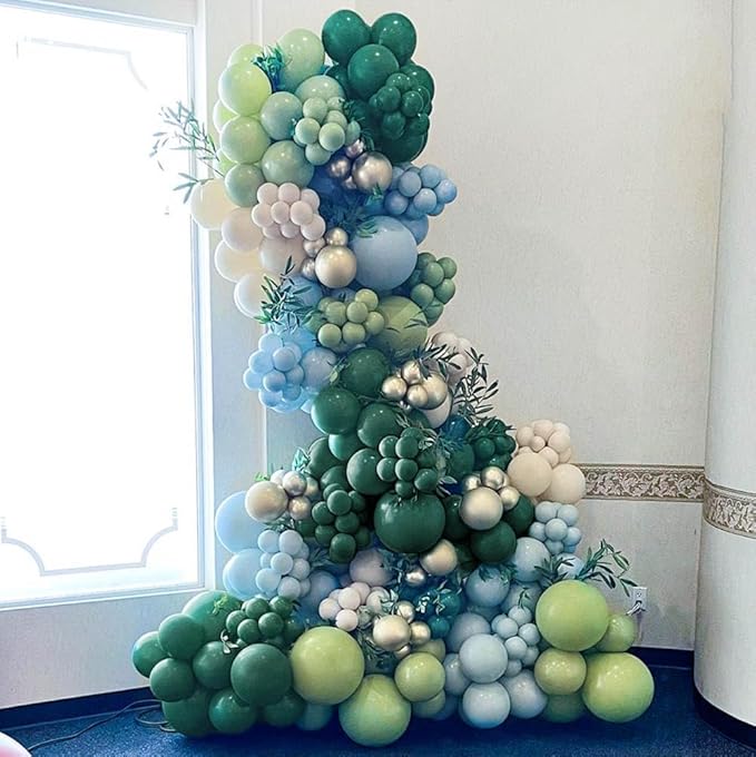 Dark Green Balloon Garland Arch Kit Double Stuffed Emerald Green Latex Balloon Different Sizes 18 12 5In for Birthday Baby Shower Anniversary Graduation Party Decoration