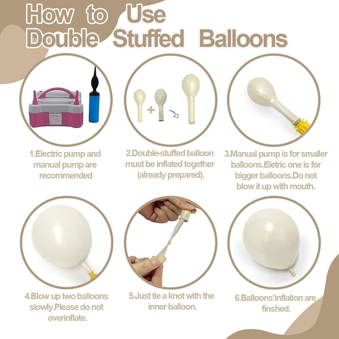 White Sand Gold Balloon Garland, Double Stuffed Pearl White Gold Cream Beige Balloons Clear Bobo Latex Balloons Arch Kit for Wedding Bridal Shower Birthday Boho Neutral Baby Shower Party Decorations