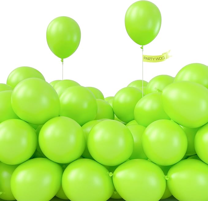 PartyWoo Lime Green Balloons 50 pcs 5 Inch Small Mini Neon Yellowish Light Green Latex Balloons for Graduation Halloween Safari Summer Weddings Baby Showers Birthday Party Decorations Green-Y6
