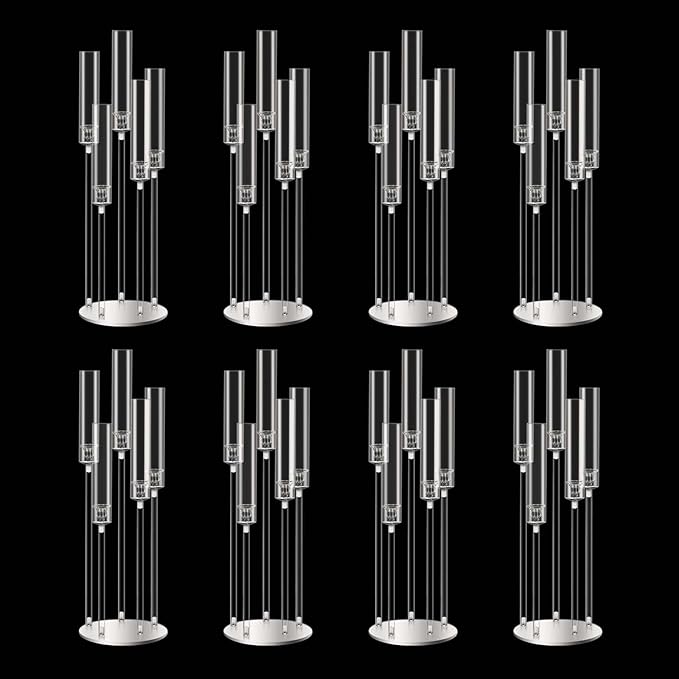 35inch 8pcs Acrylic Candelabra Centerpieces for Tables 5 Arms Wedding centerpieces for Decorations
