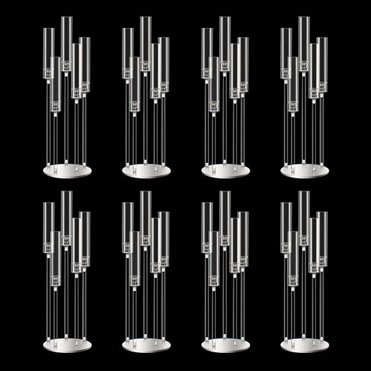 35inch 8pcs Acrylic Candelabra Centerpieces for Tables 5 Arms Wedding centerpieces for Decorations