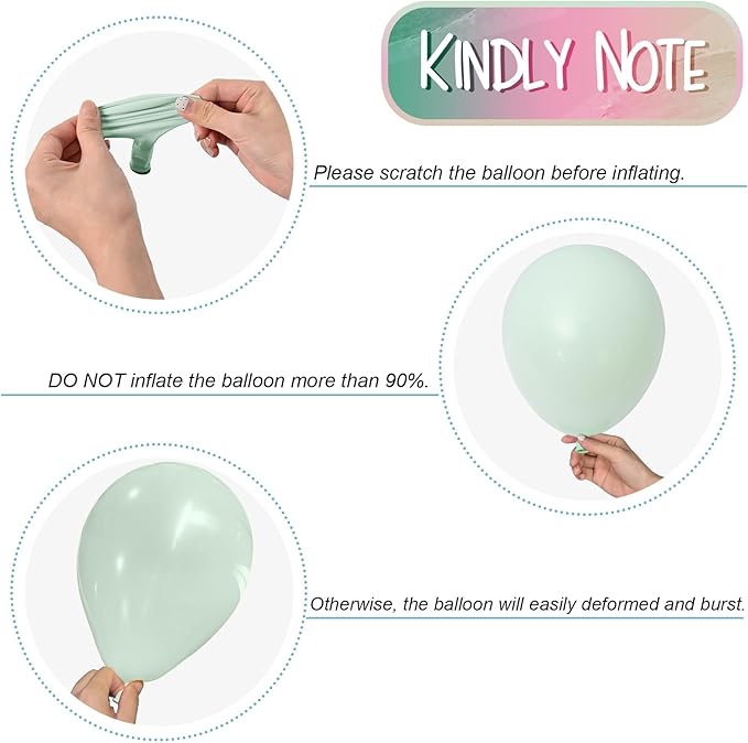 Pink and Green Balloons Pastel Green Pink White Sand Gold Metallic Balloons Nut Sugar Fairy Theme Balloon Set for Winter Wonderland Snow Ice Spring Birthday Christmas Baby Shower Party Decorations