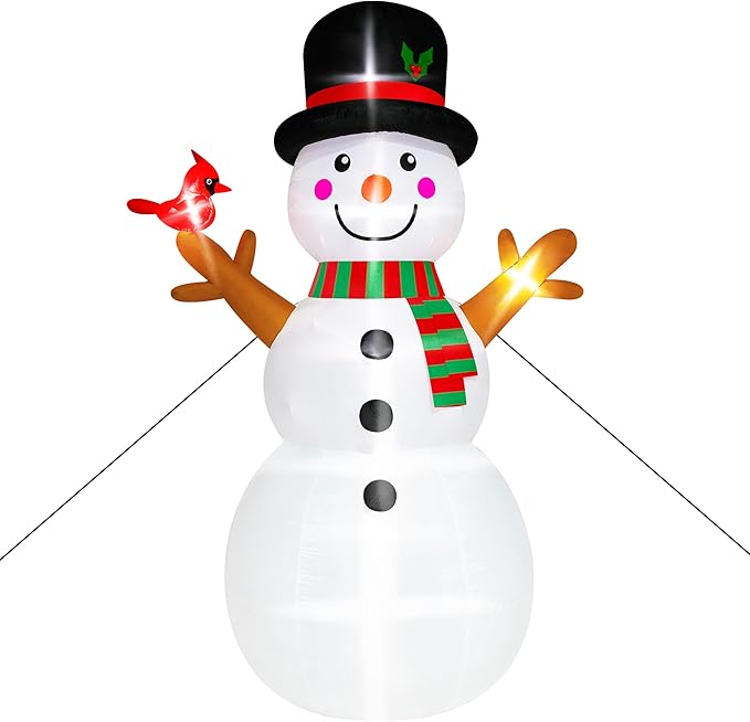 15FT Christmas Inflatable Snowman, Super Large Blow Up Snowman Inflatables Decor, Lighted Christmas Outdoor Inflatable Decorations, Xmas Inflatables Snowman for Lawn Yard Garden Holiday Party