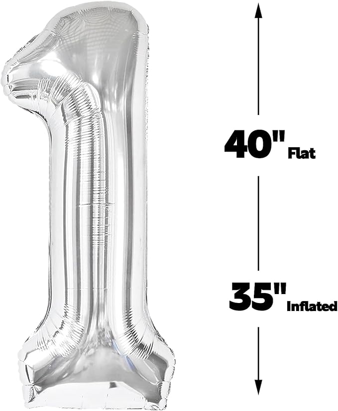 Silver Number 11 Balloon 40 inch, Number 11 Birthday Balloon for Boy Girl, Silver Foil Balloon for 11 Birthday Party, Anniversary Celebration Number Balloons Decorations