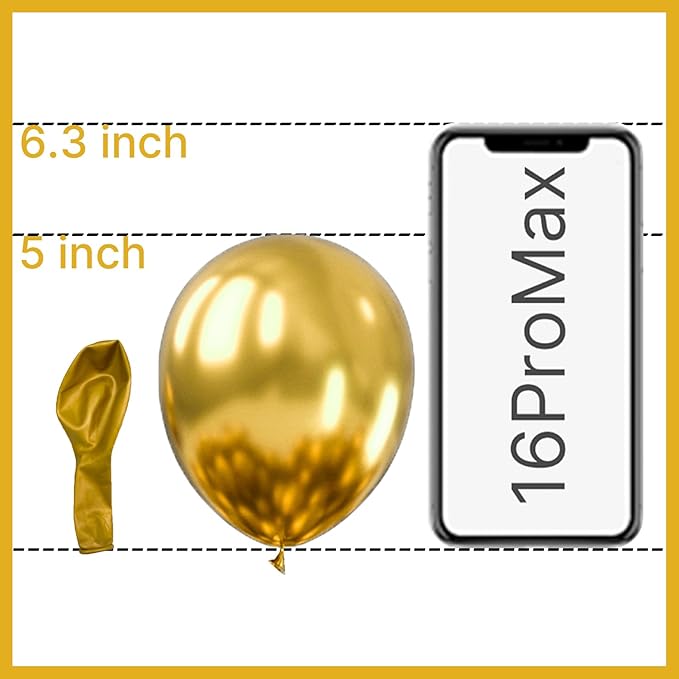 PartyWoo Metallic Gold Balloons 100pcs 5 Inch Small Mini Chrome Gold Latex Balloons for Graduation Baby Shower Gender Reveal Wedding Bachelorette New Year Birthday Party Decorations Gold-G101