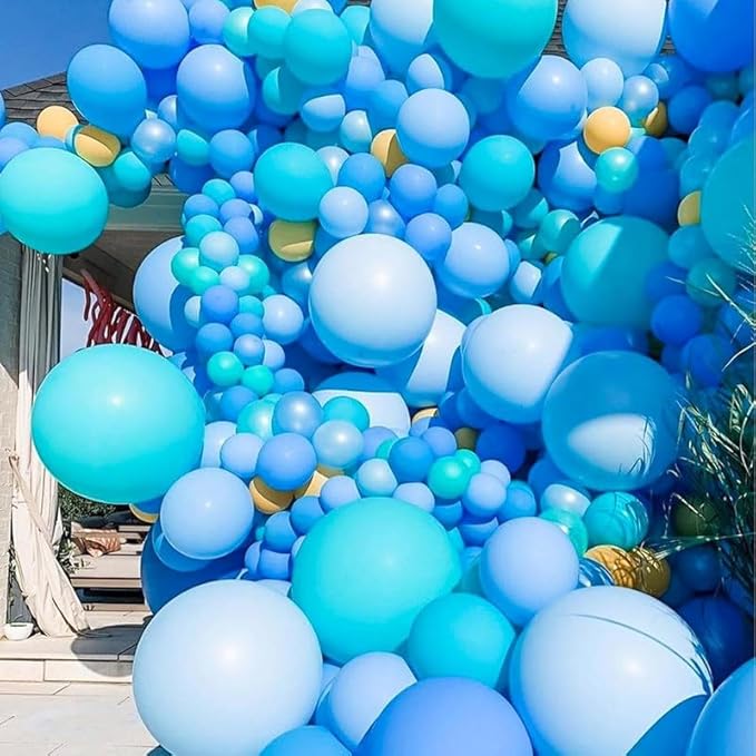 Blue Balloons 50 pcs 12 Inch Pastel Blue Latex Balloons for Wedding Bridal Engagement Baby Shower Gender Reveal Easter Anniversary Birthday Christmas Party Decorations