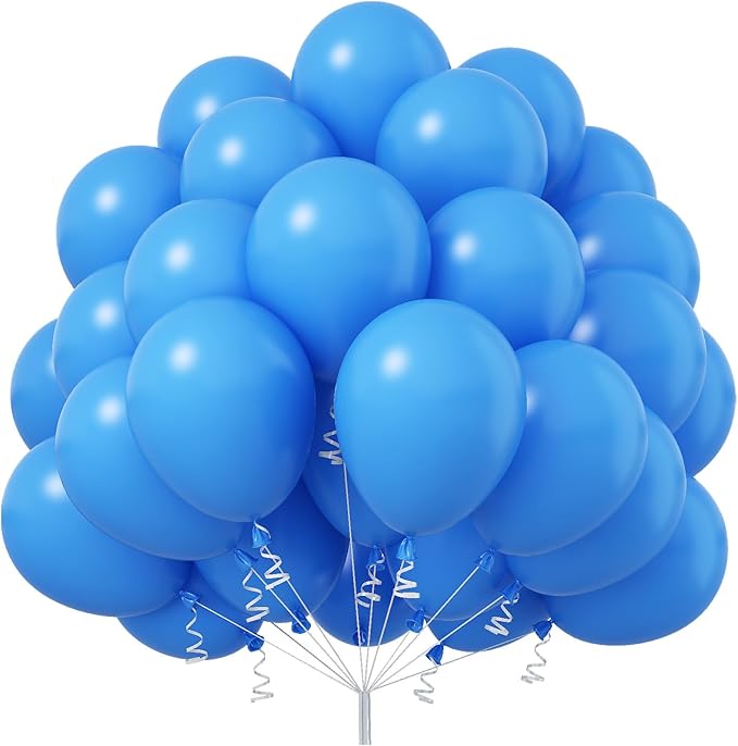 Blue Balloons 12 Inch, 50Pcs Sky Blue Balloon Light Blue Latex Balloons Matte Baby Pastel Blue Helium Party Balloons for Birthday Wedding Baby Shower Gender Reveal Graduation Party Decorations