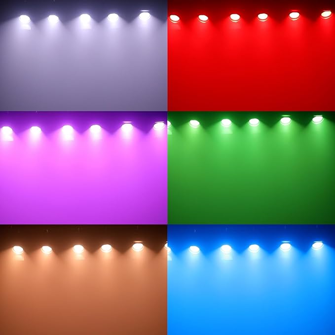 200W LED Stage Light, COB Par Lights with Barn Doors, DMX Blinder Stage Lighting Sound Activated for Wedding Live Show Christmas Party (6 Colors 1PC)