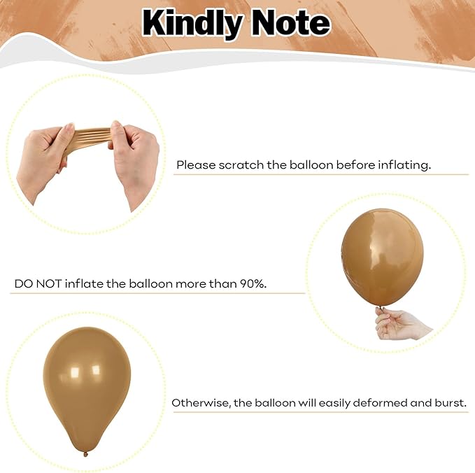 Brown Balloons Set 12 Inch Retro Brown Khaki Cream Balloons Mocha Cocoa Coffee Tan Sand White Apricot Beige Nude Balloon for Neutral Bear Bridal Baby Shower Birthday Fall Autumn Party Decorations