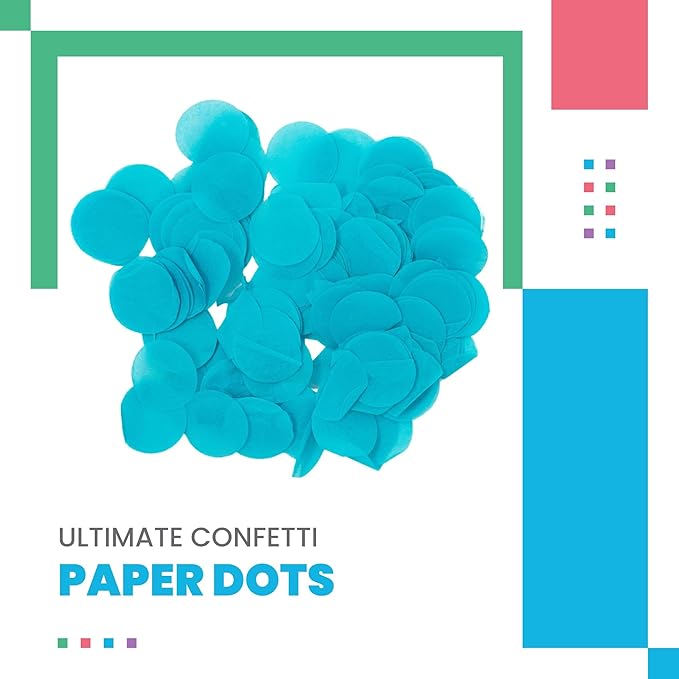 Ultimate Confetti Turquoise Biodegradable Tissue Confetti Circles - 30,000 Pieces (1lb)